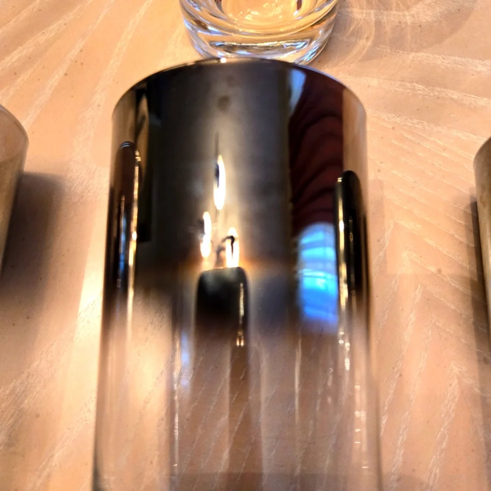 4 Vintage Tumbler Bar Glasses, Bronze/Gold Shading